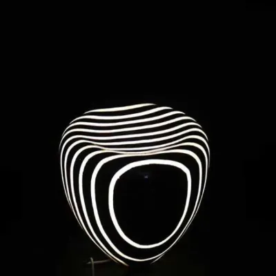 Luminous Zebra Stripes Stool Motif Light Illuminate Block Brick Motif Lamp Seats Glowing RGB Stones Balcony Faldstool