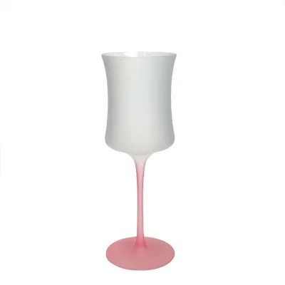 Wholesale Creative Colored Goblet High Borosilicate Glass Red Wine Cocktail Glass Cups Custom Frosted Tumbler Champagne Glass