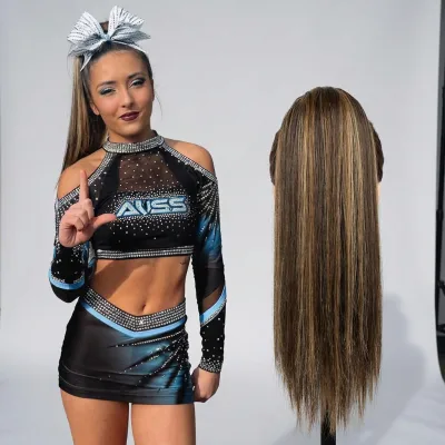 Wholesale Cheer Ponytail Hair Extensions 100% Human Remy Hair Cheerleading Posh