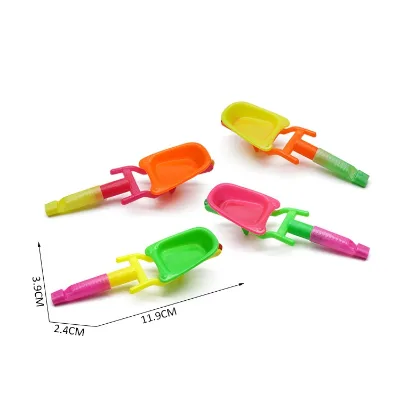 Wholesale Mini Wheelbarrow Shovel Whistle Toys Plastic Beach Scoop Noise Maker Kids Capsule Refills Carnival Game Prizes