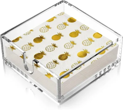 Clear Acrylic Modern Napkin Tissue Holder Box Customizable Options Kitchen Countertop Organizer Table Tidy Storage for Home