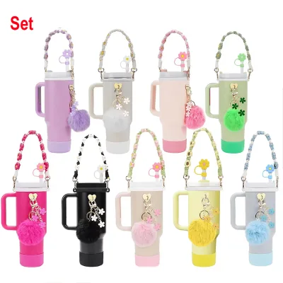 Reusable Accessories Set for 40/30oz Tumbler Including Water Bottle Handle Strap Silicone Spill Proof Stopper protection Boot