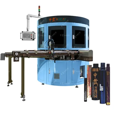 Automatic Screen Printing and Hot Stamping All-in-one Machine Print for Lipstick Pen Cosmetic Barrel Little Round Size 8-25mm
