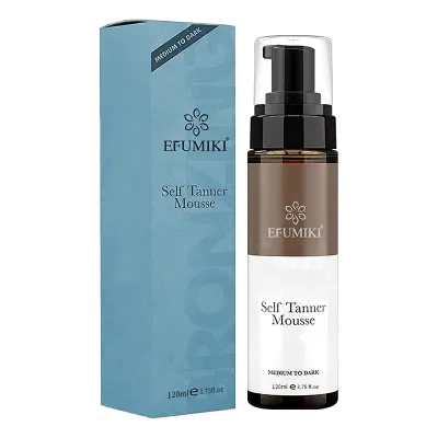 Cocoa Self Tanning Mousse Organic Ingredients Vitamin E AHA Moisturizer for Natural Sun-Kissed Glow Adjustable Formula All Skin