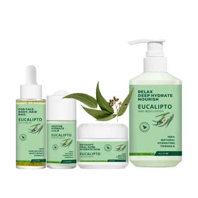 Private Label Natural Eucalyptus Anti Acne Face Care Set Hyaluronic Acid Soothing OEM/ODM Skin Care Set