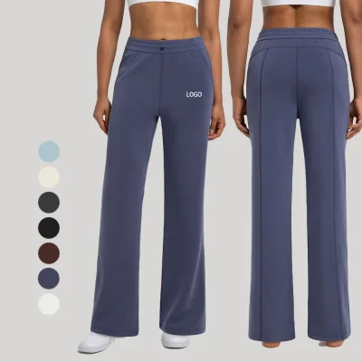 Custom Logo High Waist Workout Leggings Adjustable Waist Modal Fitness Gym Leggings Straight Leg Breathable Women Yoga Leggings