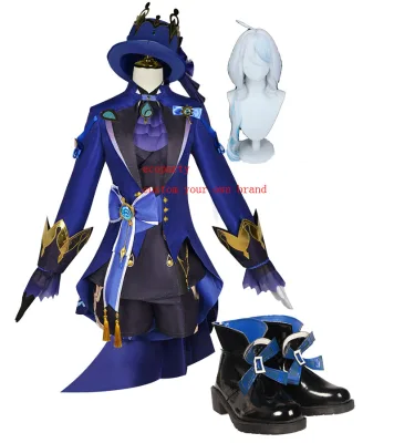 Ecoparty Fontaine Furina Focalors Cosplay Costume Furina Costume Furina Cosplay Costume Dress Hat Uniform