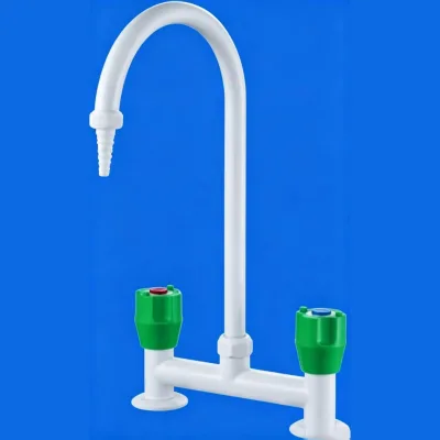 Wholesale Heat/Corrosion Resistant Solid Brass 35mm Cutout H-type Single Outlet Cold Hot Water Faucet Deck Mounted Hospital