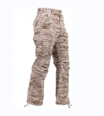 Outdoor Custom Logo Camouflage ACU Tactical Waterproof Canvas Cargo Pants for Unisex
