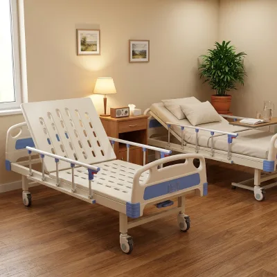 Modern Medical Patient Bed One Crank Aluminum Alloy + Plastic 3-Year Warranty Hospital Use Standard Load Capacity 200 KG