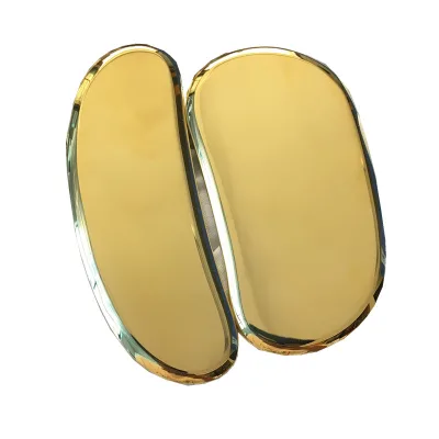 Oval Pure Brass Gua Sha Board Smooth Edge Metal Scraping Massage Plate Traditional Chinese Therapy Tool for Whole Body