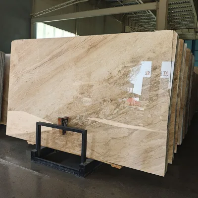Custom Size Natural Dino Beige Marble Big Slab for Kitchen Countertop