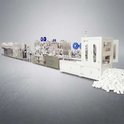 12 Line Jumbo Roll Wet Wipes Manufacturing Equipment Stainless Steel Contact Parts PLC Touch Screen Control