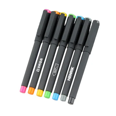 Promotion Customizable Office Stationery Gel Pens Blue Yellow Orange Inks 0.5mm Writing Custom Cartoon Design New Plastic Pens