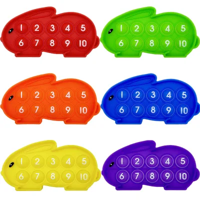 6pcs Ten Frames Pop Math Learning Games, Math Manipulatives Pop Toys, Classroom Stationery Educational Toys for Preschool Kids