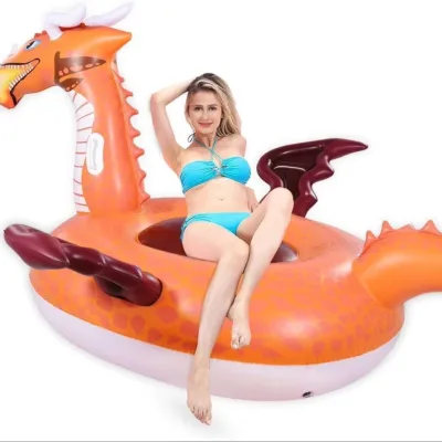 Inflatable Dragon Swimming Ring, Fun Swimming Ring, Suitable for Summer Parties, Swimming Pools, Beaches, Lakes