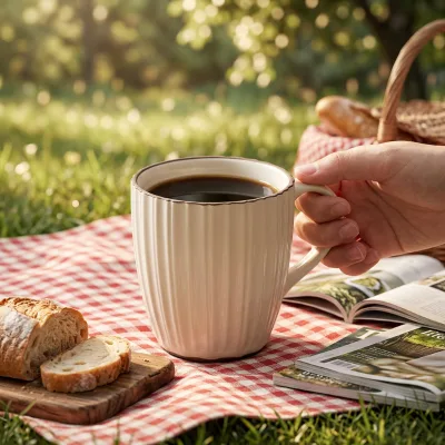 Wholesale Novelty INS Style Ceramic Coffee Mug with Custom Logo for Breakfast Milk Tea Juice Water Espresso Couple Drinkware