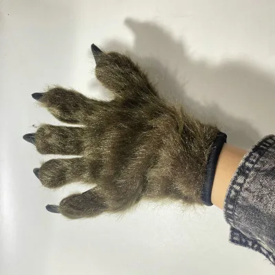 Half Finger Party Cosplay Animal Claw Gloves Plush Fox Claw Gloves Halloween Party Dress up Furry Props Hand Mittens Accessories
