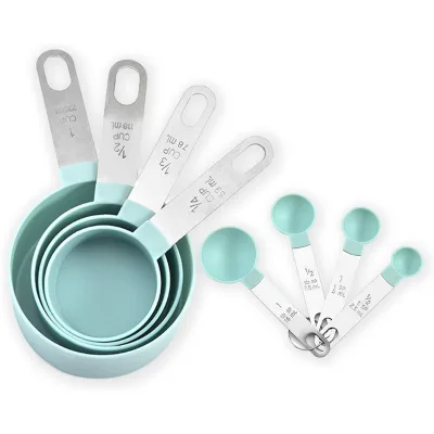 Custom Design 8 Piece Adjustable Measuring Cups and Spoons Set Stainless Steel