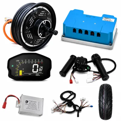 DKYS 72V 3000W 10 Inch 50H Motor Conversion Kit ND72450 Controller LCD Display Throttle Wiring Set