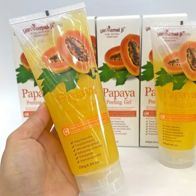 Y Nature Vegan Hyaluronic Acid Vitamin C Papaya Infused Exfoliating Peeling Gel Face Wash Water Removes Dead Skin Sebum