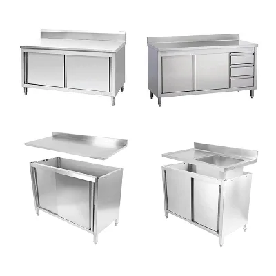 Commercial Kitchen Equipment Stainless Steel Workbench Cabinets Detachable Stainless Steel Sink Cabinets