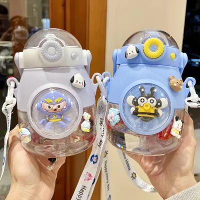 Wholesale Kids Outdoor Sports Eco-Friendly BPA Free Leak-Proof Cute Large Capacity Bouncing Cup School Children's Cartoon Water