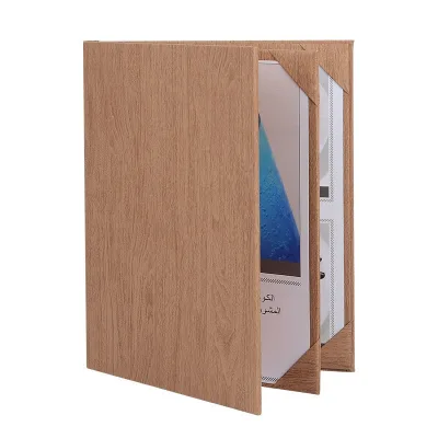 LOW MOQ customize high quality leather restaurant menu folder