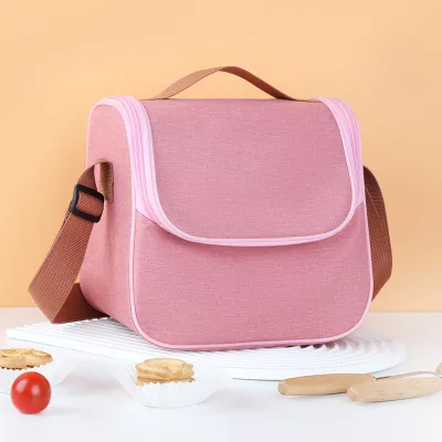 New Style Oxford Cloth Thermal Insulated Cooler Bag Zipper PEVA Aluminum Foil Ice Storage Fresh-Keeping for Office Workers