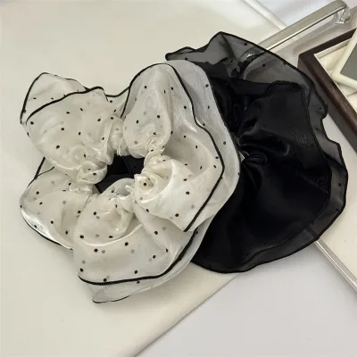 Luxury Organza Scrunchies New Design Elegance Hair Ties Ladies Fashionable Fabric Hair Band Hair Decoration Ponytail