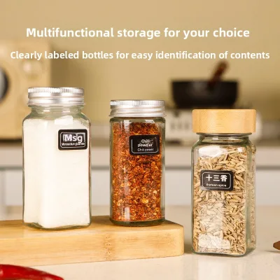 4oz 120ml Thickened Glass Seasoning Bottle Sealed Moisture-Proof Dispenser Sprinkling Pepper Shaker Condiment Set for Household