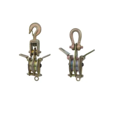 Dual-Sheave Hoisting Tackle Both Side Opening Aluminum Alloy MC Nylon Wheel 30-100KN Rated Load Tool