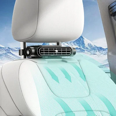 Portable Rechargeable USB Car Headrest Seat Cooling Fan, Universal Car Headrest Fan, Rear Seat Car Fan
