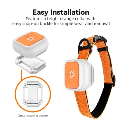 4G GPS Cat & Dog Tracker Waterproof with >20 Hours Battery Life Real-Time Tracking Anti-Lost Device for Android/iOS