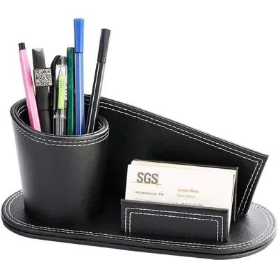 Luxury Custom logo Planter Pencil Container Shape Magnetic Cute Organizer Notebook Desk Leather Pen Holder