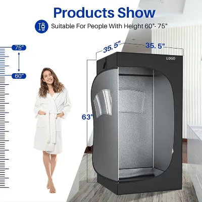 Custom Sauna Box Portable Steam, Full Body Sauna Tent for Personal Relaxation, Detoxification with 3L 1200W Steamer,