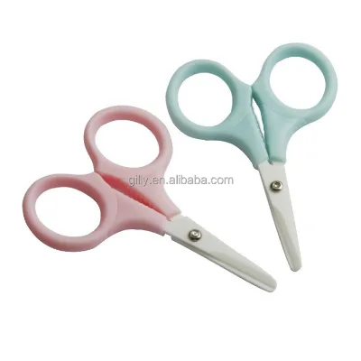 Never Rusts Safety Baby Ceramic Scissor Healthy Children Food Manicure Eyebrow Vibrissa Nail Scissors Shear Cover