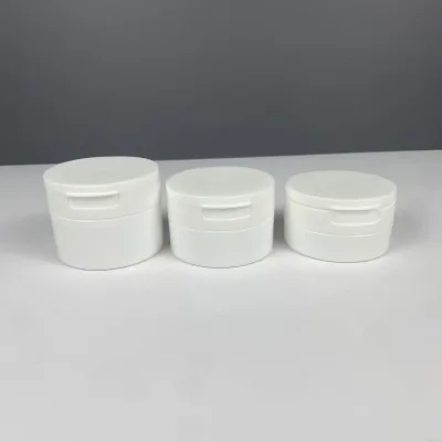 Hengjian 50g 80g 100g Hot Sale 100g 80g 50g White Cheap Empty Plastic Flip Top Cap Jar for Tooth Powder and Cream