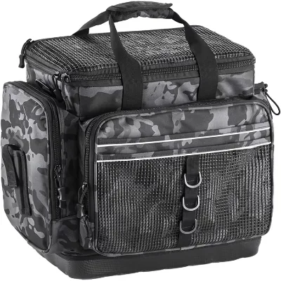 Multi-Function Large Capacity Camouflage Fishing Tackle Box Bag with Rod Holder