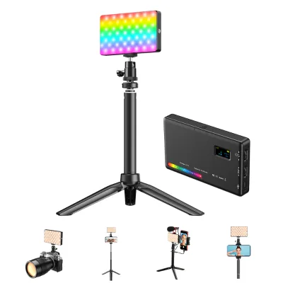 RGB Full Color LED On-Camera Light Rechargeable Mini Pocket Video LED Light for Photography, Video or Vlog