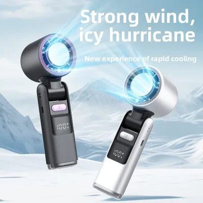 Cross-Border Spot K801 100-Gear High-Speed Handheld Fan USB Mini Portable Ice-Apply Cooling Rechargeable Turbo Fan for