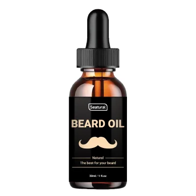 Private Label Organic Vegan Natural Mens Beard Oil with Argan and Jojoba Oil for Beard Softener and Moisturizes