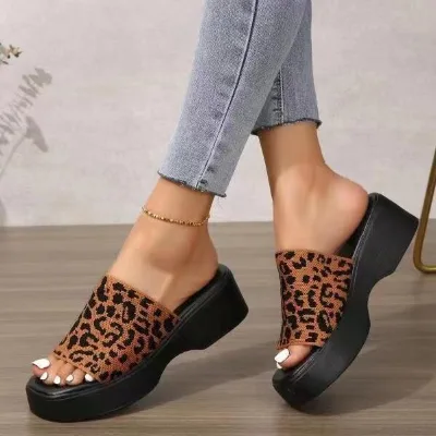 Foreign Trade Plus Size Casual slippers for Women Outwearing European Style Slope Heeled Thick Soled Fashion Sandals