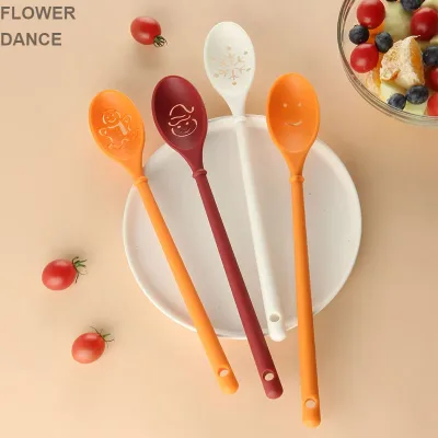 Long-handled Eco-Friendly Silicone Spoon for Salad Mixing and Cooking-Food-grade Kitchen Utensil