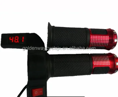 E Bike Parts Throttle for Electric Motor with LCD Screen Battery Indictor and on off Switch and Digital Readout Voltage