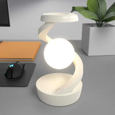 Rotating Suspension Table Lamp Fast Wireless Charging ABS Night Light for Bedroom Bedside USB Sensor Control for Ambient Room
