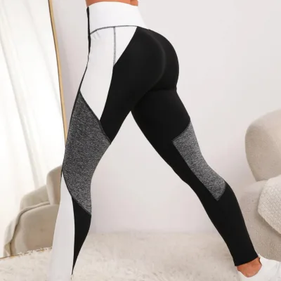 Women's Vintage High Waist Hip Slim Yoga Fitness Tights Winter Velour Crocheted Weave Midi Length Leggings with Stitched Base