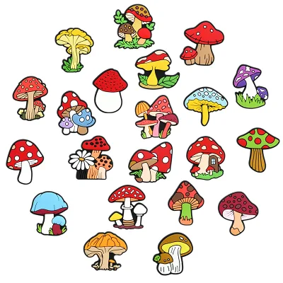 Hot Selling 2026 New Colored Mushrooms Shoe Charms Diy Personalized Detachable Garden Cartoon Mushroom Pattern Shoe Charms
