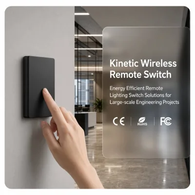 Manufacturer OEM ODM RF433 Waterproof Durable ABS PC 10A 240V Self-Powered Wall Switch for Hotel Office Renovation Projects