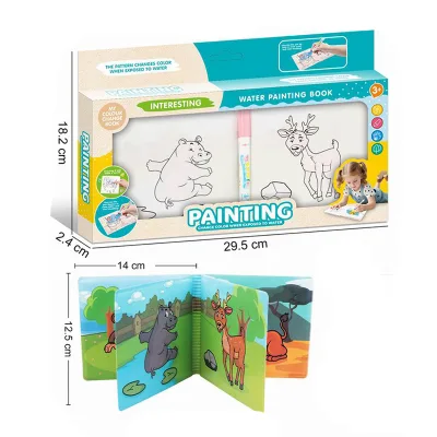 Funny Magic Brush Pen Magic Water Canvas Painting Set With Dinosaur Patterns